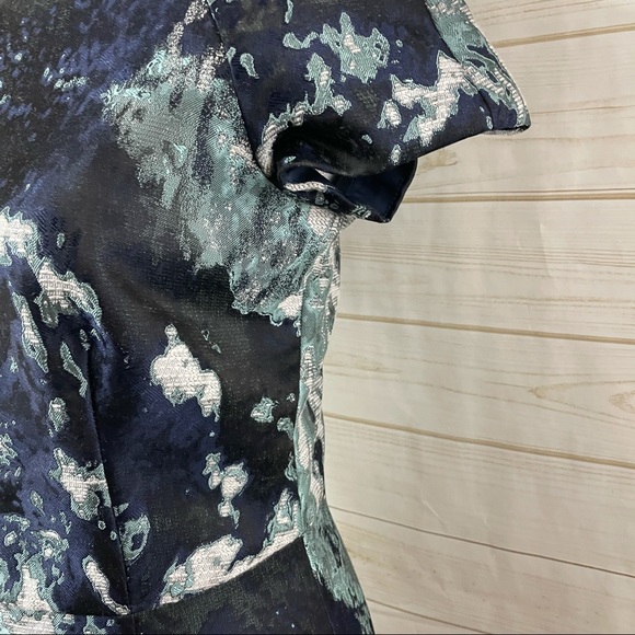 Zara Abstract Ink Splatter Jacquard Dress - Picture 6 of 14